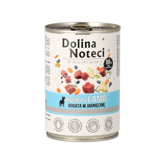 Dolina Noteci Premium karma dla psa jagnięcina, puszka 400g