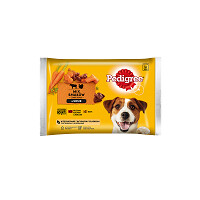Pedigree z wołowiną, jagnięciną i indykiem z warzywami w sosie, mokra karma dla psów, saszetki 4x100g
