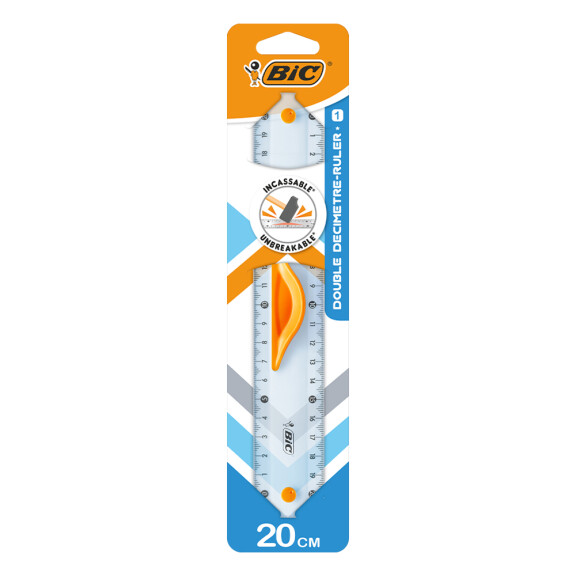 BIC Double ruler linijka 20cm 1szt