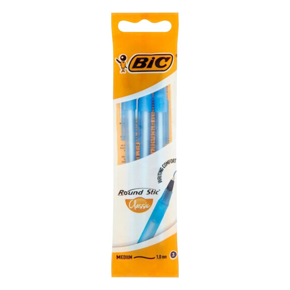 BIC Round stic classic długopis niebieski 3szt