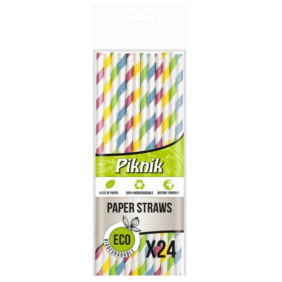 Piknik Słomki papierowe EKO 24szt.