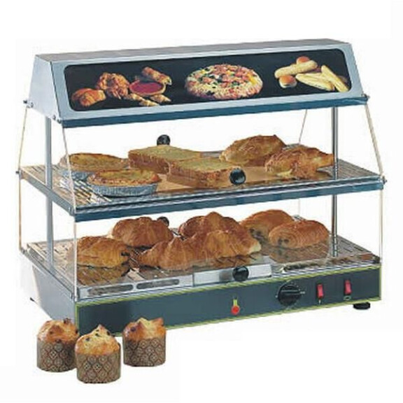 Vitrine chauffante traversante avec humidification, 2 GN 1/1 | ROLLER GRILL WDL 200
