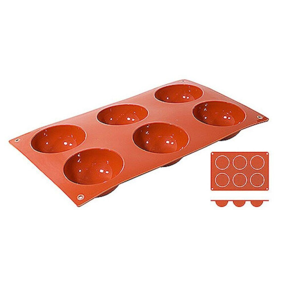 Moule de cuisson en silicone demi-sphères, 6 cavités de 7 cm de diamètre | CONTACTO 6630/076
