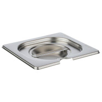 Couvercle en acier pour GN 1/6 avec découpe pour cuillère | APS 81692