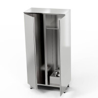 Armoire de rangement inox à deux compartiments avec lavabo 100x50x200 cm | FORGAST