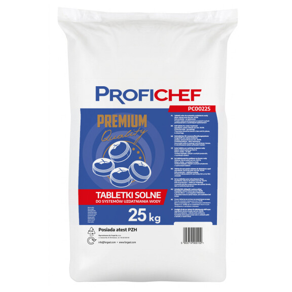 Comprimés de sel, sel pour systèmes de traitement de l’eau 25 kg | PROFICHEF PC00225