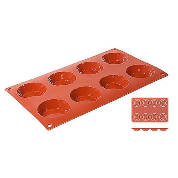 Moule à pâtisserie en silicone Tortelett, 8 cavités de 6 cm de diamètre | CONTACTO 6632/068