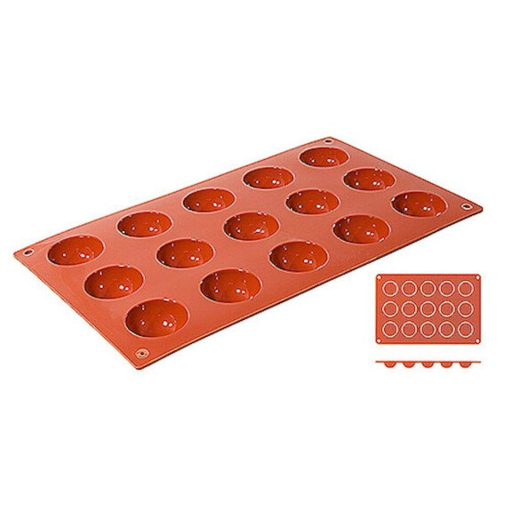 Moule à pâtisserie en silicone demi-sphères, 15 cavités de 4 cm de diamètre | CONTACTO 6630/415