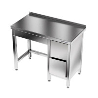 Table de travail en acier inoxydable avec bloc de tiroirs 140x60x85 cm | FORGAST