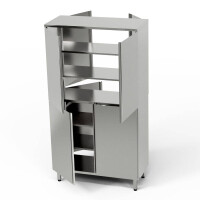 Armoire traversante en acier inoxydable à deux compartiments 80x50x200 cm | FORGAST