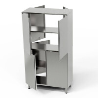 Armoire traversante en acier inoxydable à deux compartiments 120x70x200 cm | FORGAST
