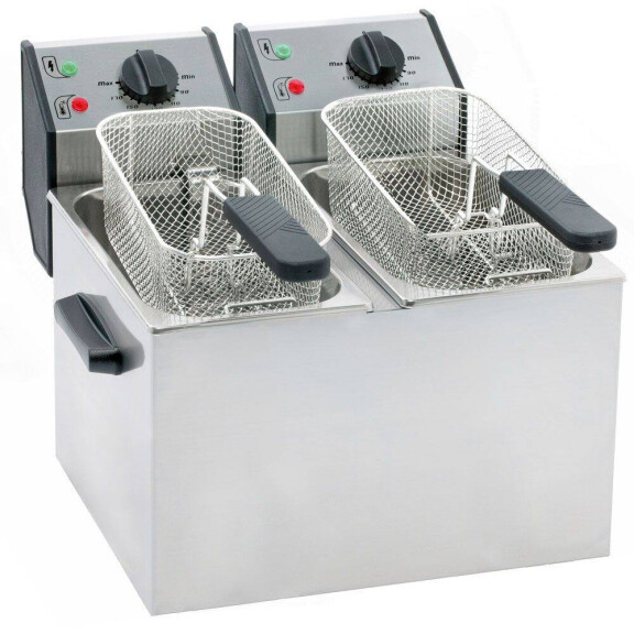 Friteuse électrique à 2 cuves, 2x5 L, 2x3,2 kW | ROLLER GRILL FD50D