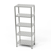 Étagère inox perforée à 5 étagères 80x60x180 cm | FORGAST