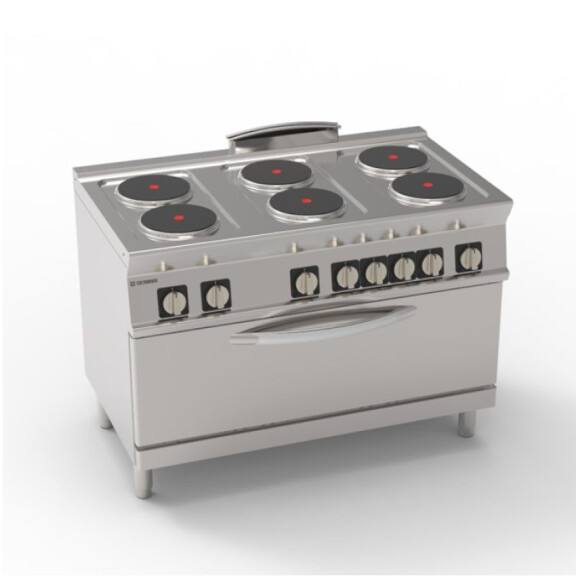 Cuisinière professionnelle électrique 6 feux avec four | TECNOINOX 716064