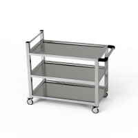 Chariot de service en acier inoxydable à 3 niveaux 90x70x85 cm | FORGAST