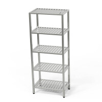 Étagère inox 5 niveaux en caillebotis 80x50x200 cm | FORGAST