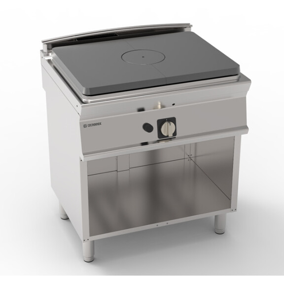 Cuisinière gastronomique à gaz avec plaque solid top et base ouverte | TECNOINOX 713030