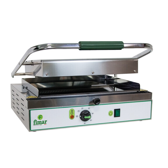 Gril de contact pour panini avec plaques en céramique, plaque supérieure lisse, plaque inférieure rainurée 40x30 cm, 2 kW, 230 V | FIMAR PV40LR