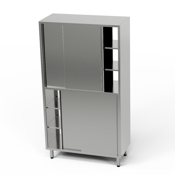Armoire traversante en acier inoxydable divisée 80x50x200 cm | FORGAST