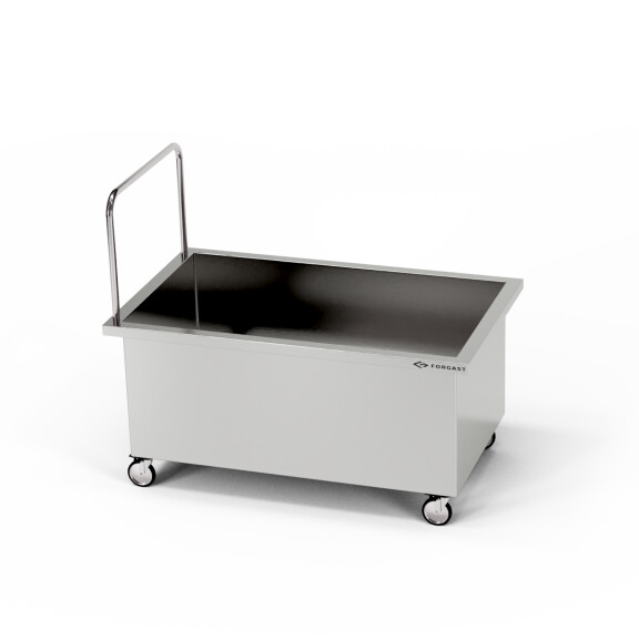 Bac 1 cuve inox mobile bas (prof. 40 cm) 90x60x85 cm | FORGAST