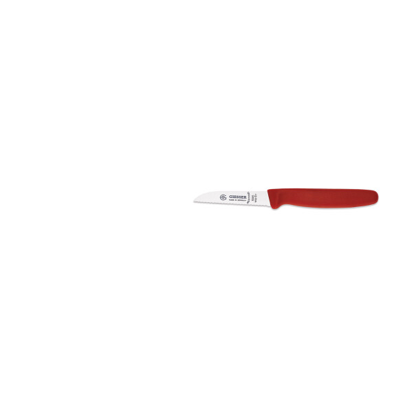 Couteau à légumes à bord ondulé - 8 cm, rouge | GIESSER MESSER 8305 wsp 8 r