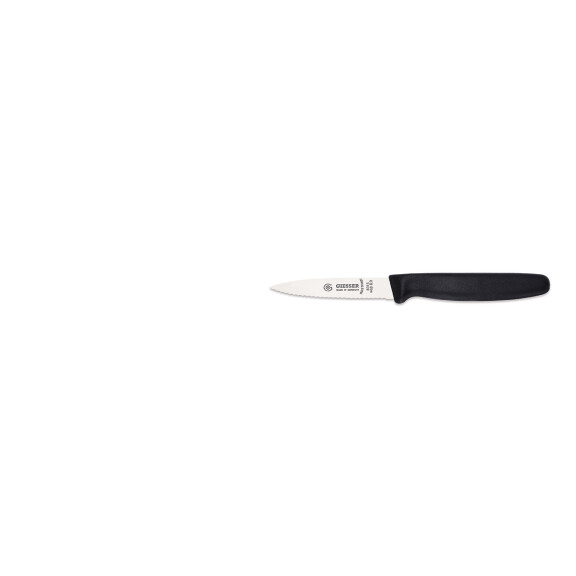 Couteau d’office à bord ondulé - 8 cm, noir | GIESSER MESSER 8315 wsp 8,0