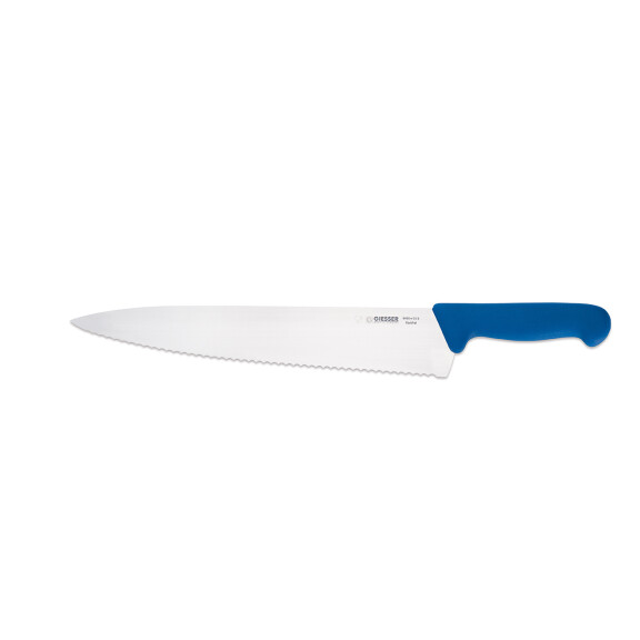 Couteau de chef à bord ondulé - 31 cm, bleu | GIESSER MESSER 8455 w 31 b
