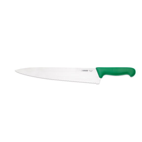 Couteau de chef à bord ondulé - 31 cm, vert | GIESSER MESSER 8455 en 31 g