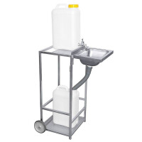 Évier mobile pour le lavage des mains, 45x36x85 cm, acier inoxydable | CONTACTO 4007/850