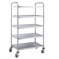 Chariot de service à 5 étagères, acier inoxydable, 83x51x154 cm | CONTACTO 7004/005