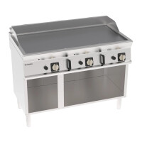 Plancha à gaz lisse, chromée, brossée, sur support ouvert 120 cm | TECNOINOX 713162