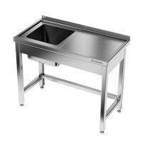Table inox avec évier 1 bac 60x70x85 cm | FORGAST