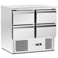 Table réfrigérée 4 tiroirs, 257 l, avec groupe frigorifique inférieur | FORGAST FG07004