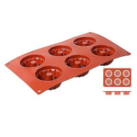 Moule à pâtisserie en silicone pour 6 muffins, 7x3,5 cm | CONTACTO 6640/076
