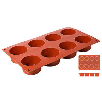 Moule à ramequins en silicone, 8 cavités, 6x3,5 cm | CONTACTO 6636/068