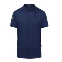 Veste de cuisine Green-Generation à manches courtes bleue pour homme | KARLOWSKY JM 36-83