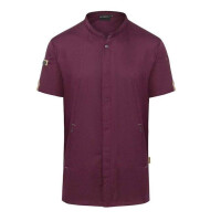 Veste de cuisine Green-Generation à manches courtes aubergine homme | KARLOWSKY JM 36-39