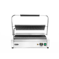 Gril de contact Panini XL, plaques rainurées, 2,7 kW | HENDI 263624