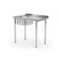 Table avec évier à 1 bac, 80x60x85 cm | HENDI 816776