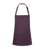Tablier court Basic 75 x 60 cm avec poche et boucle aubergine | KARLOWSKY BLS 6-39-Stck