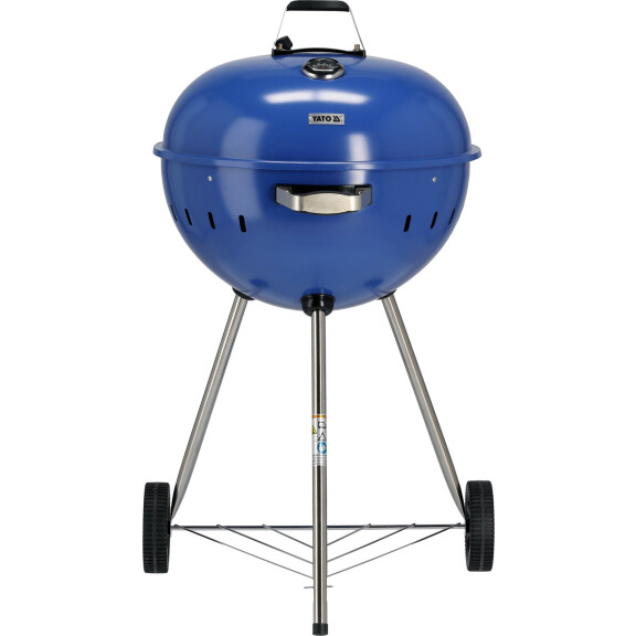 Gril à charbon, rond, Ø 54 cm, bleu | YATO YG-20302
