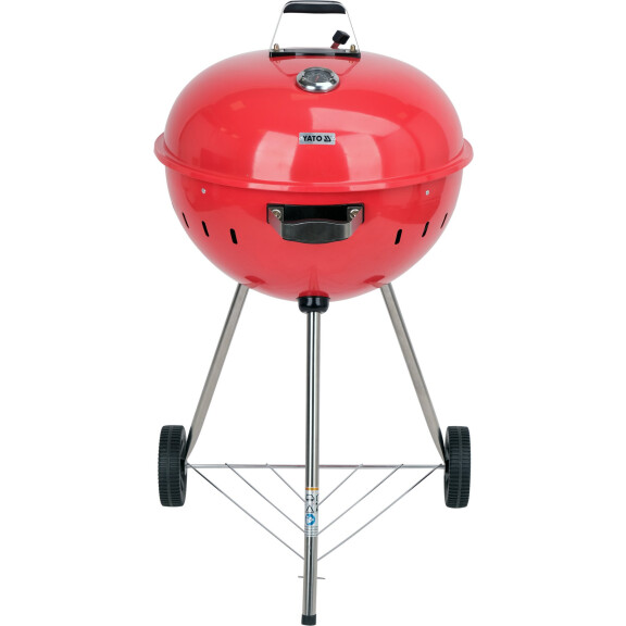 Grill à charbon, rond, Ø 54 cm, rouge | YATO YG-20304