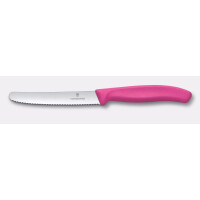 Couteau à tomates Swiss Classic, lame dentelée, rose, long. lame 11 cm | VICTORINOX 6.7835.C1