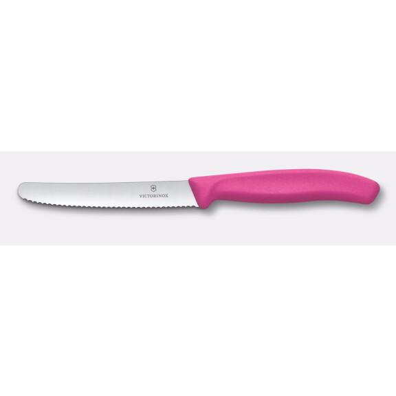 Couteau à tomates Swiss Classic, lame dentelée, rose, long. lame 11 cm | VICTORINOX 6.7835.C1