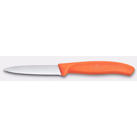 Couteau à légumes et à fruits Swiss Classic, lame dentelée, orange, long. lame 8 cm | VICTORINOX 6.7639.C1