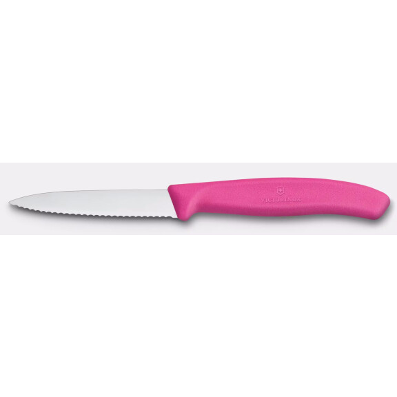 Couteau à légumes et fruits Swiss Classic, lame dentelée, rose, long. lame 8 cm | VICTORINOX 6.7635.C1
