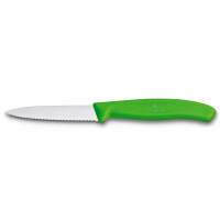Couteau à légumes et fruits Swiss Classic, lame dentelée, vert, long. lame 8 cm | VICTORINOX 6.7634.C1