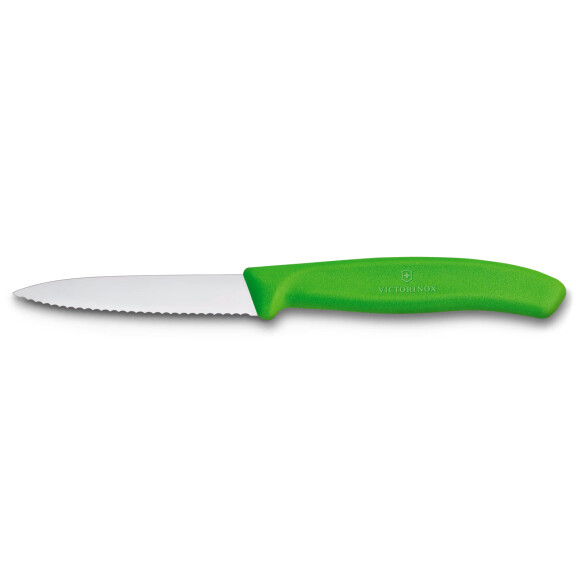 Couteau à légumes et fruits Swiss Classic, lame dentelée, vert, long. lame 8 cm | VICTORINOX 6.7634.C1
