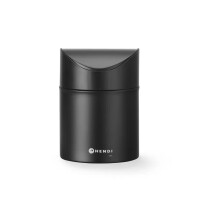 Mini-poubelle de table avec couvercle basculant, 1,2 L, noir Ø 12 x H 16,5 cm | HENDI 440773