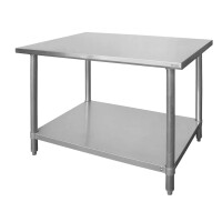 Table de travail centrale avec étagère, à visser, 100x60x85 cm | HENDI 812440